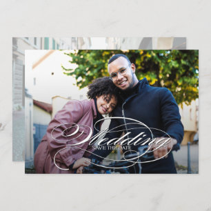 Het Elegant de Foto van het Manuscript Wedden spar Save The Date