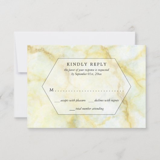 Het Elegant Marble Effect Wedding Collectie RSVP (Voorkant)