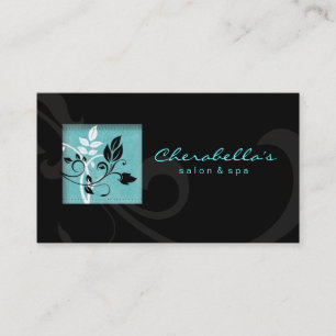 Het Elegant Salon Spa Bloemen Zwarte Blauw van het Visitekaartje