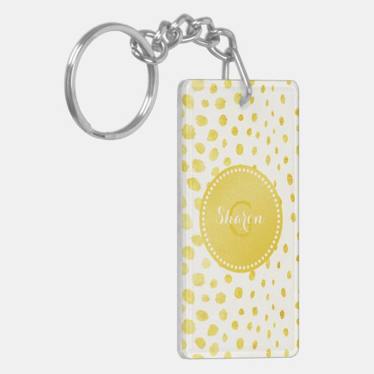 Het elegante fauxgoud schittert het monogram van sleutelhanger (Voorkant Links)