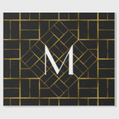 Het elegante Geometrische Gouden Monogram van het Cadeaupapier (Vlak)