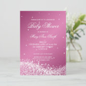Het elegante het Fonkelen van het Baby shower Roze Kaart (Staand voorkant)