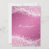Het elegante het Fonkelen van het Baby shower Roze Kaart (Achterkant)