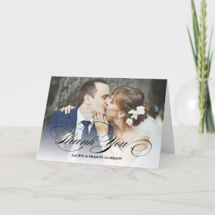 Het elegante Huwelijk van het Manuscript dankt u Bedankkaart