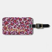 Het elegante kleurrijke rode lila monogram van de bagagelabel (Voorkant horizontaal)