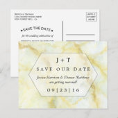 Het elegante marmeren effect bruiloft bewaart de d aankondigingskaart (Voorkant / Achterkant)