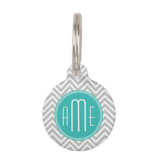 Het elegante Moderne Grijze Monogram van de Huisdierpenning