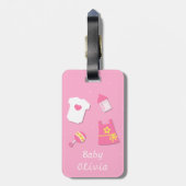 Het elegante Moderne Roze Bagagelabel van het (Achterkant verticaal)