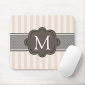 Het elegante Monogram van de Douane van de Strepen Muismat (Met muis)