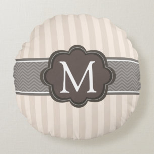 Het elegante Monogram van de Douane van de Strepen Rond Kussen
