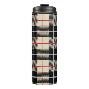 Het elegante Patroon van de Plaid van de Kameel Thermosbeker
