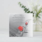 Het elegante Rood nam de Uitnodiging van het (Staand voorkant)