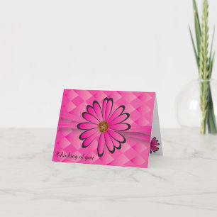 Het elegante Roze Ontwerp van de Bloem Bedankkaart