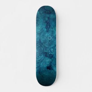 Het elegante Turkooise Patroon van de Waterverf Skateboard