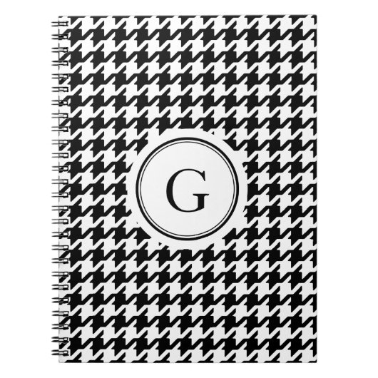 Het elegante zwarte witte monogram van het notitieboek (Voorkant)