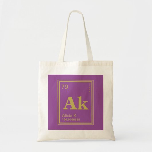 Het element van jou! Aangepaste naam Fuscia Period Tote Bag (Voorkant)