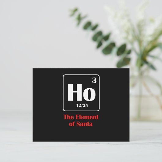 Het element van Santa Ho Funny Science Joke Puns Feestdagenkaart (Staand voorkant)