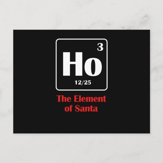 Het element van Santa Ho Funny Science Joke Puns Feestdagenkaart (Voorkant)
