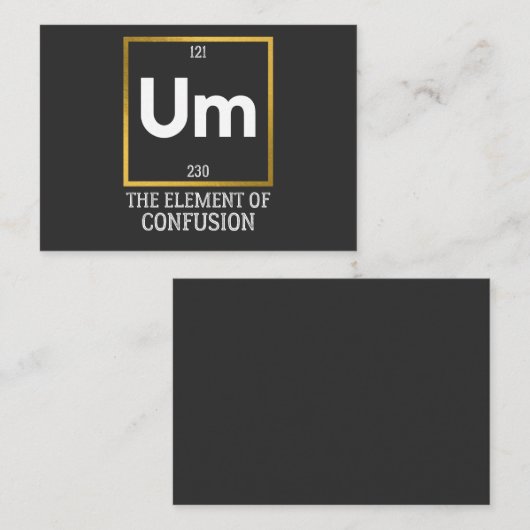 Het element van verwarring T-Shirt Visitekaartje (Voorkant / Achterkant)