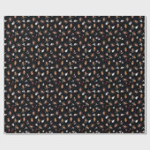 Het Elf Black Doodle Pattern Cadeaupapier (Vlak)