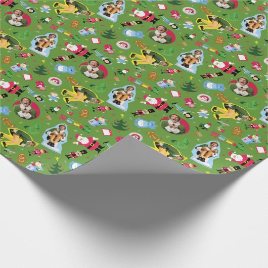 Het Elf en het Kerst Icons Pattern Cadeaupapier (Hoek)