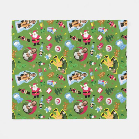 Het Elf en het Kerst Icons Pattern Fleece Deken (Voorkant (Horizontaal))