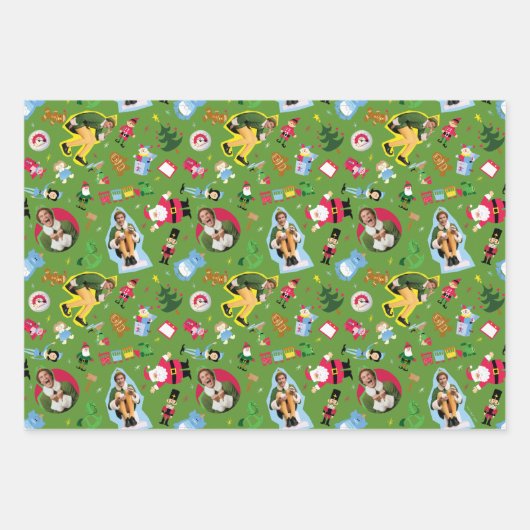 Het Elf en het Kerst Icons Pattern Inpakpapier Vel (Voorkant 2)