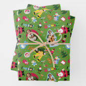 Het Elf en het Kerst Icons Pattern Inpakpapier Vel (In situ)
