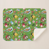 Het Elf en het Kerst Icons Pattern Sherpa Deken (Voorkant (horizontaal))