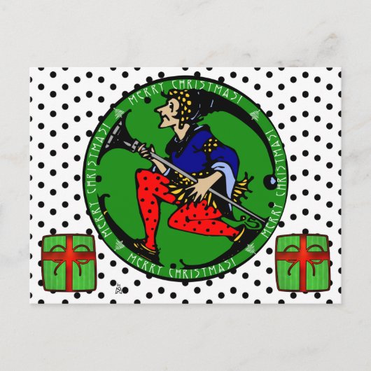 Het Elf van Kerstmis van Maxfield parrish-Y Feestdagenkaart (Voorkant)