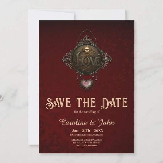 Het embleem van de liefde. save the date (Voorkant)