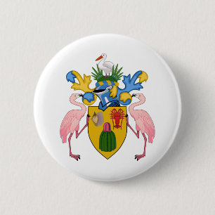 het embleem van de turks - en de caicoseilanden ronde button 5,7 cm