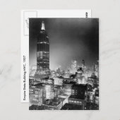 Het Empire State Building at Night Post Card, 1937 Briefkaart (Voorkant / Achterkant)