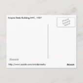 Het Empire State Building at Night Post Card, 1937 Briefkaart (Achterkant)