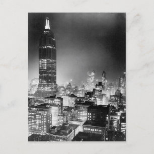 Het Empire State Building at Night Post Card, 1937 Briefkaart