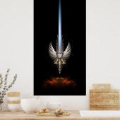 Het engel Wing Sword van Arkledious Sp Black Poste Poster (Keuken)