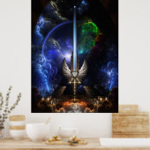 Het engel-zwembad van Arkledious Sp Brick Poster (Keuken)