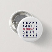 Het Engelse Lied van Alphapbet ELEMENO Ronde Button 3,2 Cm (Voorkant /achterkant)