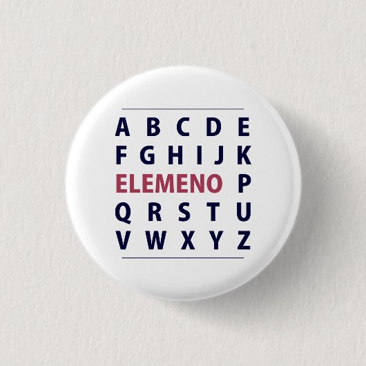 Het Engelse Lied van Alphapbet ELEMENO Ronde Button 3,2 Cm (Voorkant)
