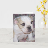 Het Engelse Puppy Notecard van de Buldog Kaart (Gele Bloem)