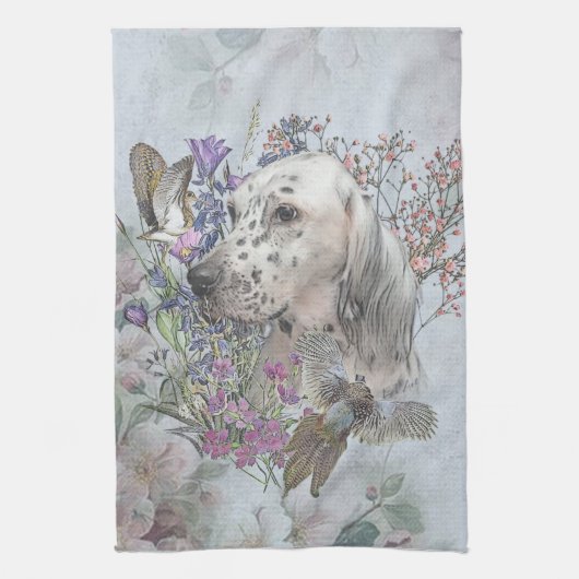 Het Engelse Setter Portret Theedoek (Verticaal)