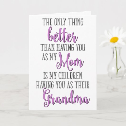 Het enige dat beter is dan jou als mijn moeder te  kaart (Kleine Plant)