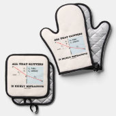 Het enige dat glitters zijn zeer brekende natuurku ovenwant & pannenlap set (Voorkant / Achterkant)