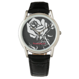 Het enige levendige wit nam van een houtdrukdruk horloge