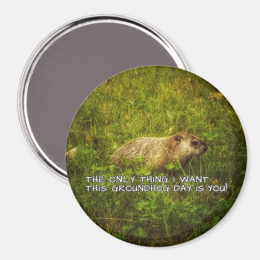 Het enige wat ik wil is deze Groundhog Day magneet (Voorkant / Achterkant)