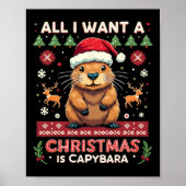 Het enige wat ik wil is een Capybara kerstkamp Poster (Voorkant)