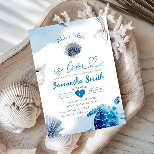 Het enige wat ik Zee is Love Seashells Coastal Vri Kaart