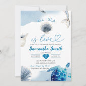 Het enige wat ik Zee is Love Seashells Coastal Vri Kaart (Voorkant)