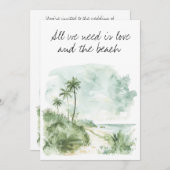 Het enige wat je nodig hebt is liefde en het stran kaart (Voorkant / Achterkant)