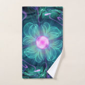 Het Enigma Bloom, een Aqua-Violet Fractal Flower Bad Handdoek (Handdoek)